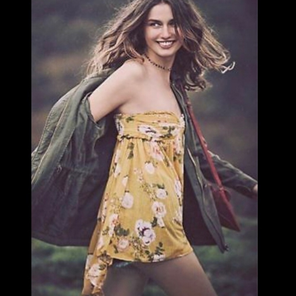 FREE PEOPLE Mirage Floral Print Baby Doll Tunic Size Medium - Picture 5 of 10